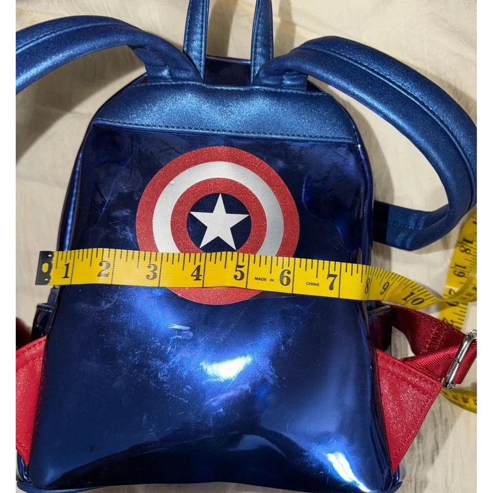 Marvel Infinity Saga Captain America Mini Backpack shines Metallic look
